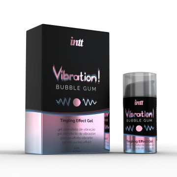 Рідкий вібратор Intt Vibration Bubble Gum (15 мл), густий гель, дуже смачний, діє до 30 хвилин – купити