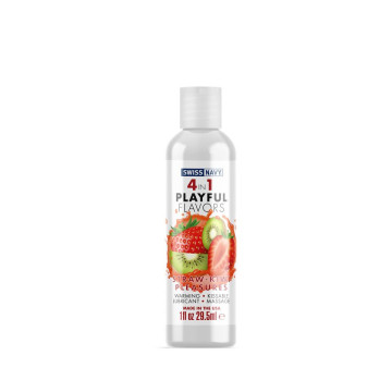 Лубрикант на водній основі Swiss Navy 4 in 1 Straw-Kiwi Pleasures 29,5мл – купити
